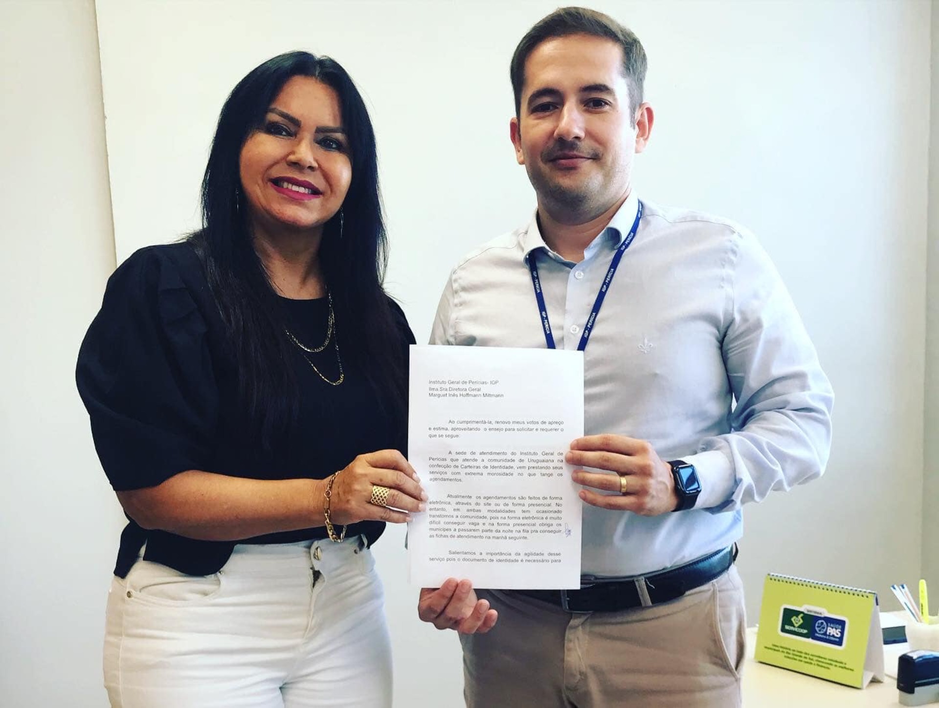 Vereadora se reuniu com diretor-geral adjunto do IGP, em Porto Alegre.