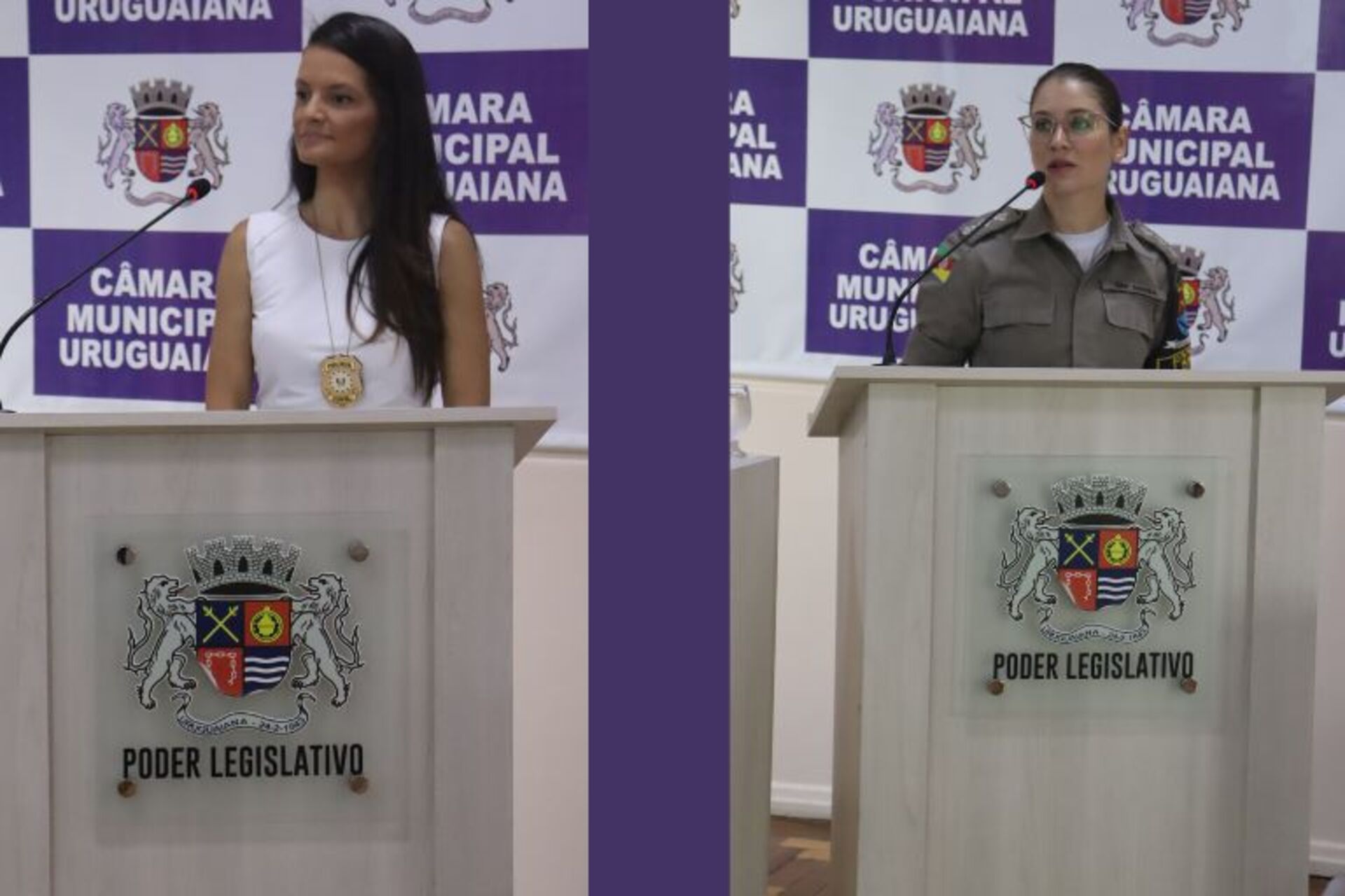 Delegada Caroline Huber e capitão Amanda Cavalcanti