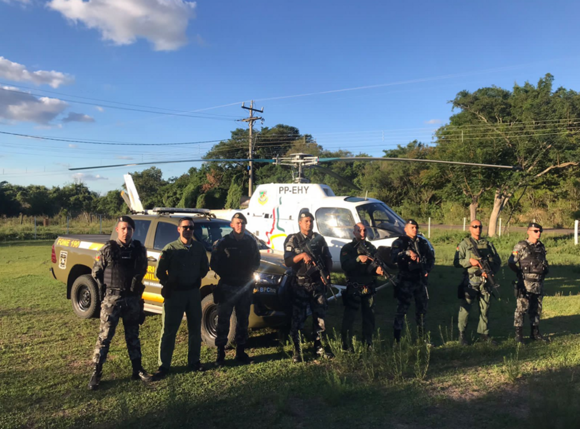 Ação teve apoio do helicóptero Guapo do Batalhão de Aviação de Caxias do Sul.