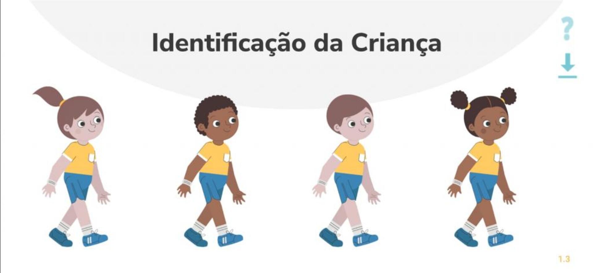 No aplicativo, a criança pode escolher o personagem que irá demonstrar as habilidades motoras fundamentais.
