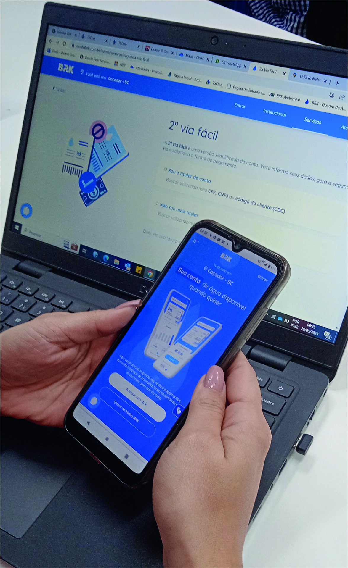 Para os clientes que optarem pelo app Minha BRK, são oferecidas diferentes modalidades de pagamento.