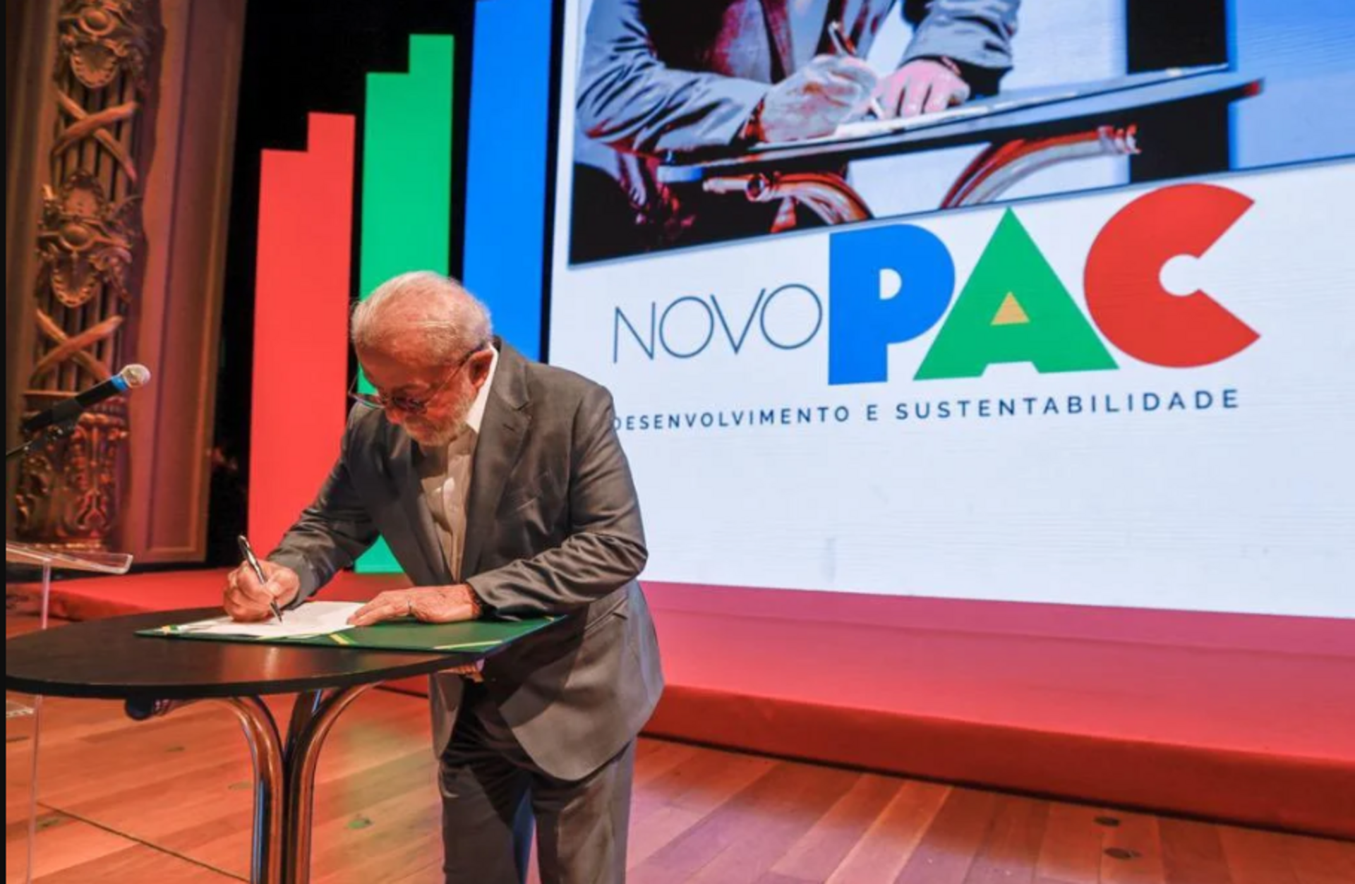 O presidente Lula durante o lançamento do Novo PAC.