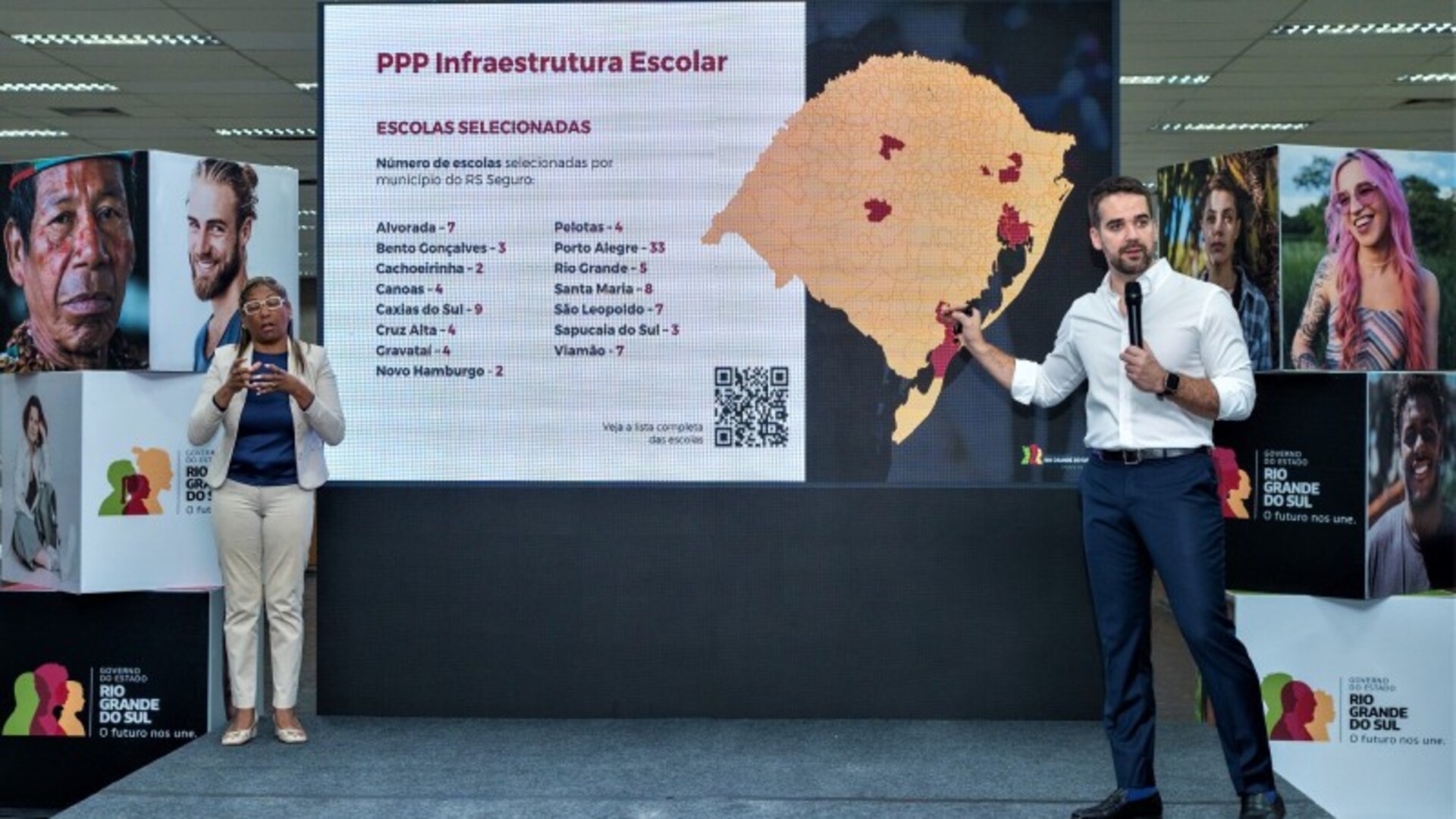 Durante evento realizado na Seduc, Leite apresentou os investimentos para qualificar as escolas.
