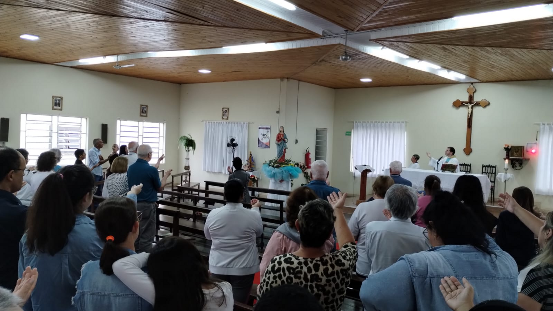 Durante toda a semana a paróquia realizou o Tríduo em homenagem a Conquistadora