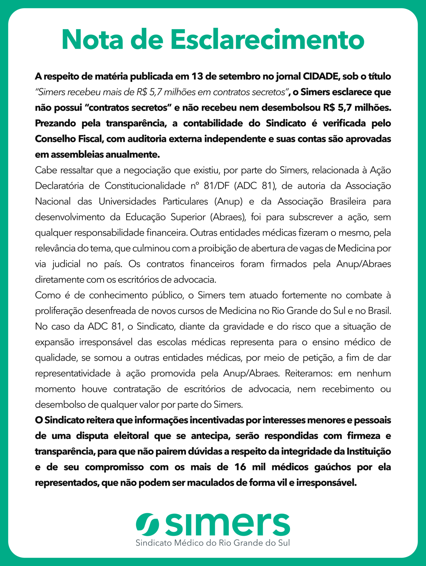 OAB Barro Preto - Nota de esclarecimento