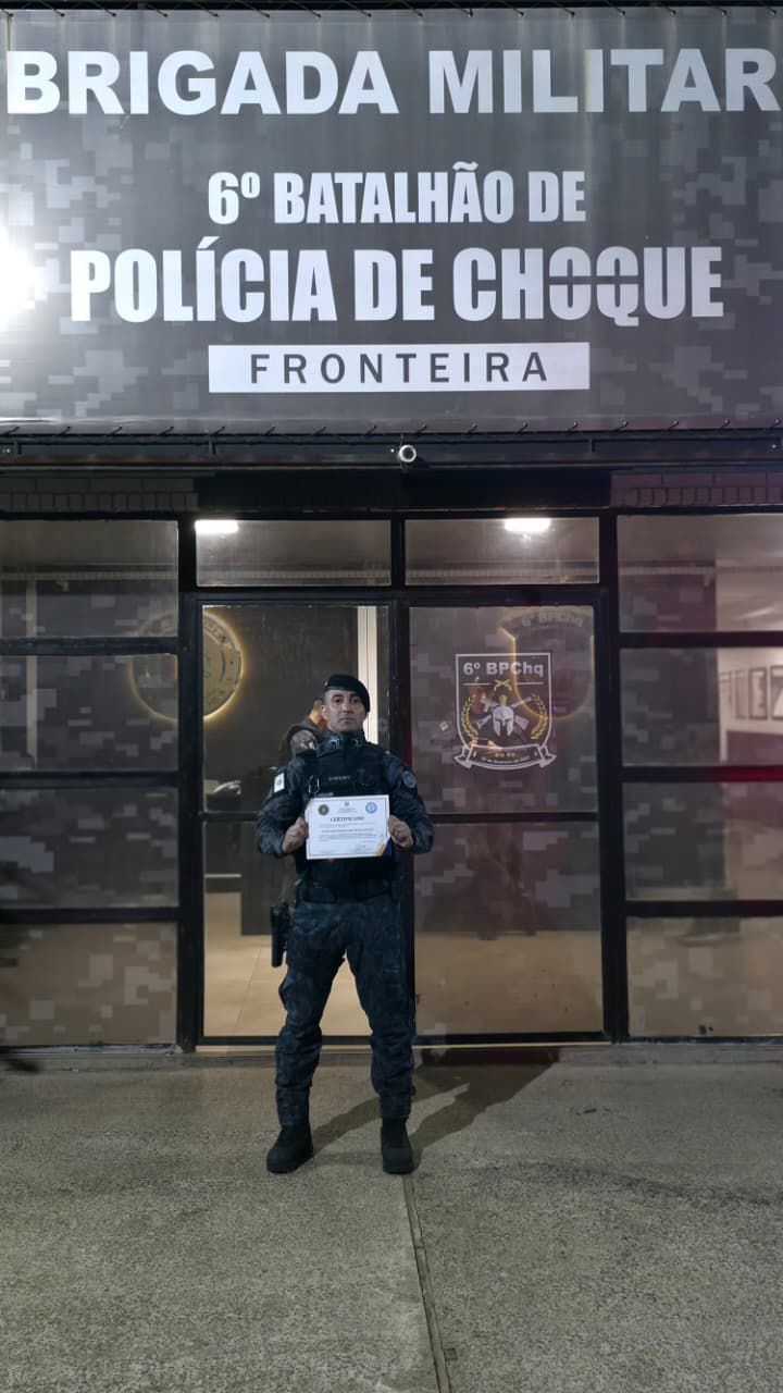 Soldado Cauã Gonçalves Lopes participou da formação especializada que reúne conteúdos teóricos e práticos aplicados ao serviço policial. Créditos: divulgação/BMRS