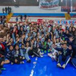 A festa tomou conta da quadra após o apito final, celebrando mais uma conquista. Créditos: Fernanda Malfussi.