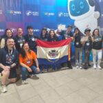 Estudantes e professores participaram da etapa nacional da World Robot Olympiad, em Joinville.Créditos: divulgação/Semed.